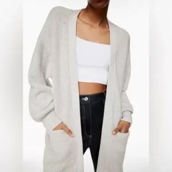 Aritzia Sweaters - Aritzia Wilfred Free Merino Wool Unwind long relaxed Cardigan w/ deep pockets